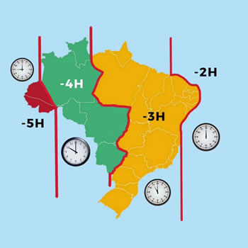 Você sabia que o Brasil tem quatro fusos horários?